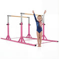 Load image into Gallery viewer, 8 FT Double Horizontal Bars with 13-Level Adjustable Heights and 6-Level Adjustable Width-Pink