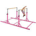 Load image into Gallery viewer, 8 FT Double Horizontal Bars with 13-Level Adjustable Heights and 6-Level Adjustable Width-Pink