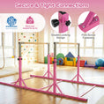 Load image into Gallery viewer, 8 FT Double Horizontal Bars with 13-Level Adjustable Heights and 6-Level Adjustable Width-Pink
