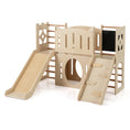 Load image into Gallery viewer, 8-in-1 Toddler Slide Wooden Indoor Playground with Climber and Chalkboard-Natural