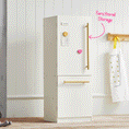 Load image into Gallery viewer, Tiny Land® Play Kitchen Accessories – Play Kitchen Fridge: Wooden Cabinet Refrigerator for Kids