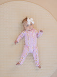 Load image into Gallery viewer, Bamboo Zip Romper | Gingham & Flowers