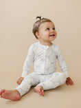 Load image into Gallery viewer, Blue Belle Ribbed Bamboo Zippy Pajamas