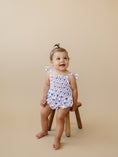 Load image into Gallery viewer, Smocked Red, White and Bows Bamboo Bubble Romper