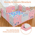Load image into Gallery viewer, 14-Panel Baby Playpen with Music Box & Basketball Hoop-Pink