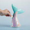 Load image into Gallery viewer, Reversible Sequin Mermaid Tail Porcelain Bank