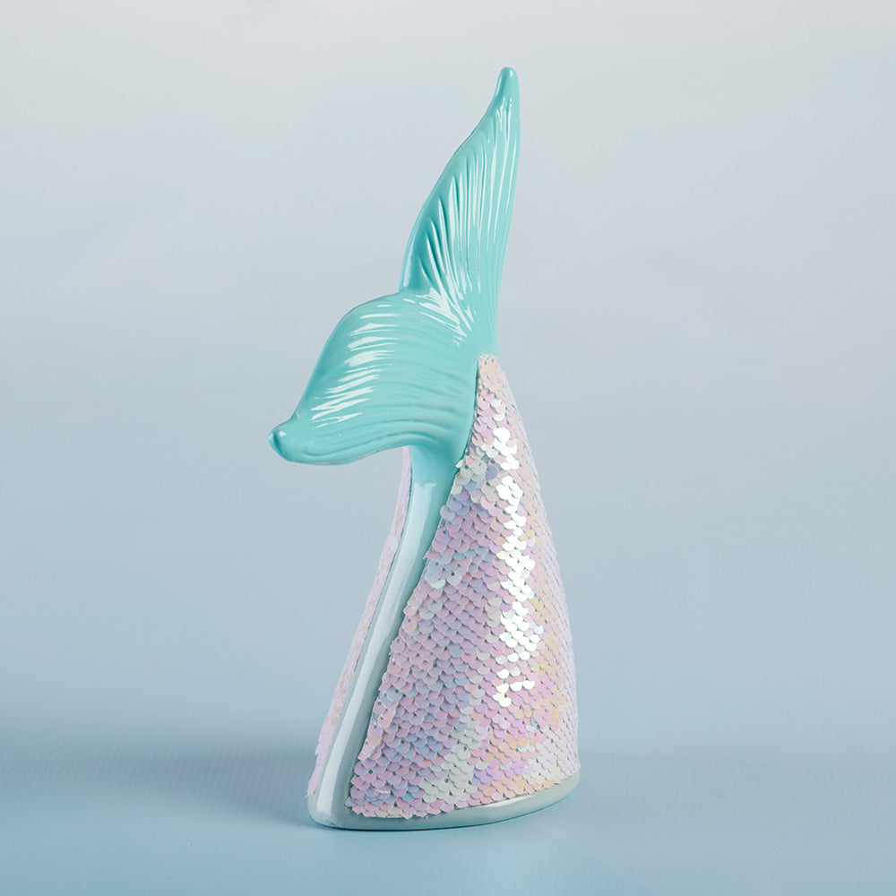 Reversible Sequin Mermaid Tail Porcelain Bank