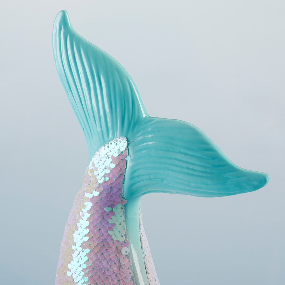 Reversible Sequin Mermaid Tail Porcelain Bank