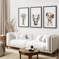 Load image into Gallery viewer, Cute Set of 3 Watercolor Jungle Animal Wall Art