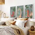 Load image into Gallery viewer, Green Dinosaur Nursery Decor Kids Room Wall Art