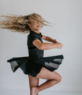 Load image into Gallery viewer, Black Sheer Skirted Leotard