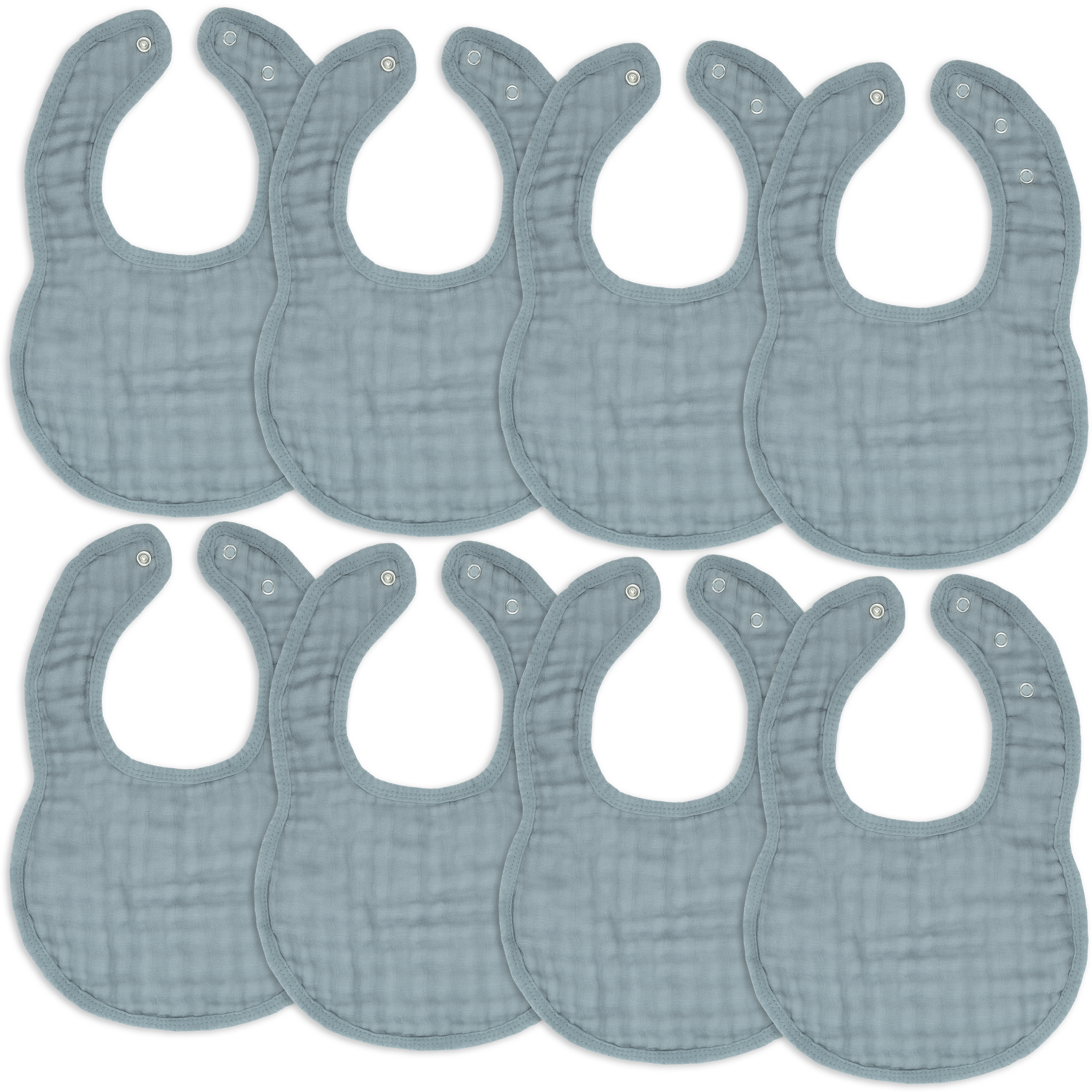 Muslin Bibs in Pacific Blue