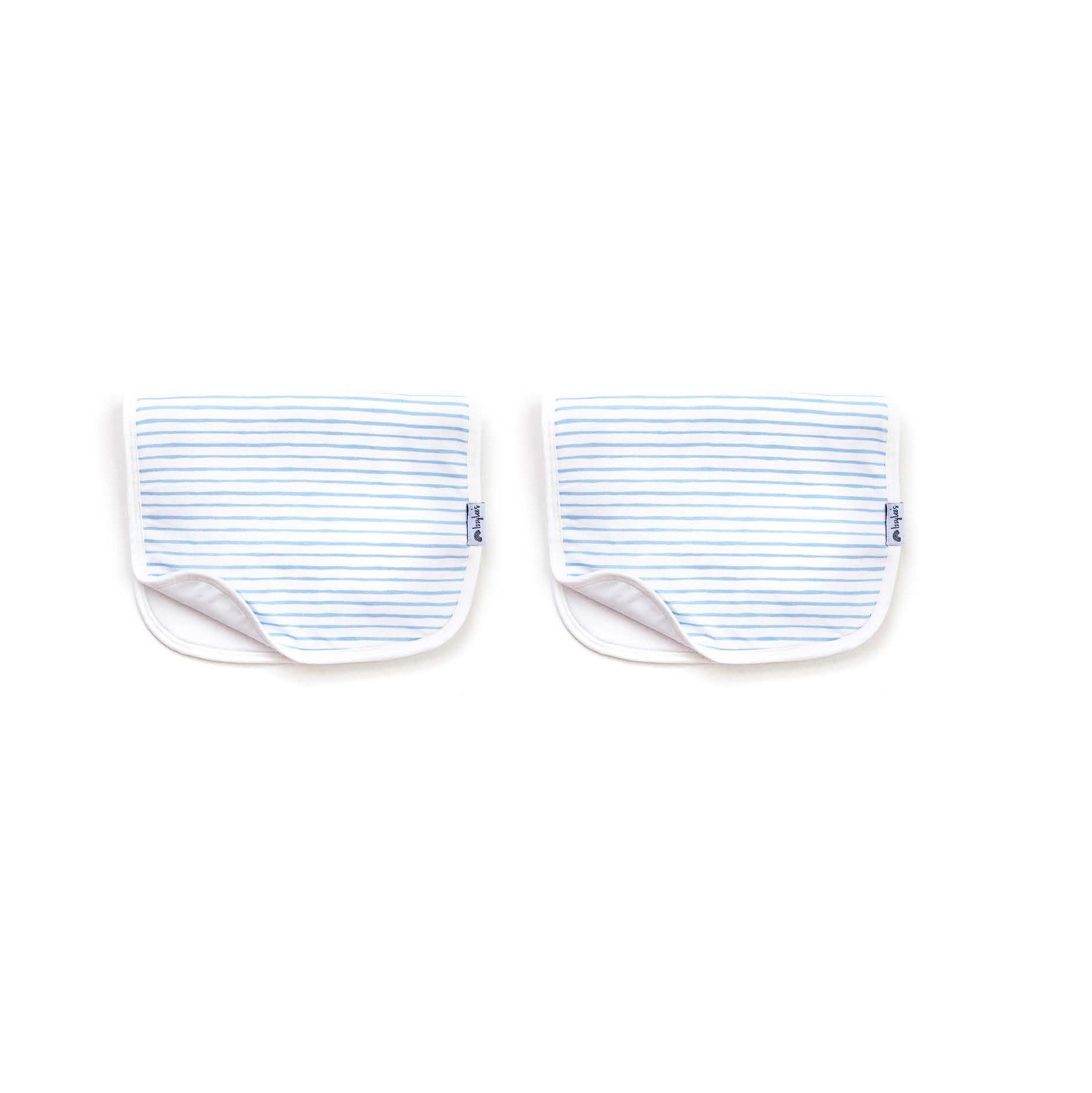 Sky Blue Stripe Organic Burp Cloth Set