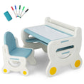 Load image into Gallery viewer, Kids Drawing Table and Chair Set with Watercolor Pens and Blackboard Eraser