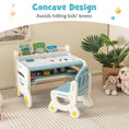 Load image into Gallery viewer, Kids Drawing Table and Chair Set with Watercolor Pens and Blackboard Eraser