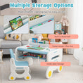 Load image into Gallery viewer, Kids Drawing Table and Chair Set with Watercolor Pens and Blackboard Eraser