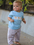 Load image into Gallery viewer, Fall Thanksgiving Plaid Chick Embroidery Smocking Boys Set