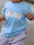 Load image into Gallery viewer, Fall Thanksgiving Plaid Chick Embroidery Smocking Boys Set