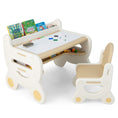 Load image into Gallery viewer, Kids Drawing Table and Chair Set with Watercolor Pens and Blackboard Eraser
