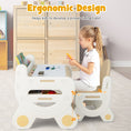 Load image into Gallery viewer, Kids Drawing Table and Chair Set with Watercolor Pens and Blackboard Eraser