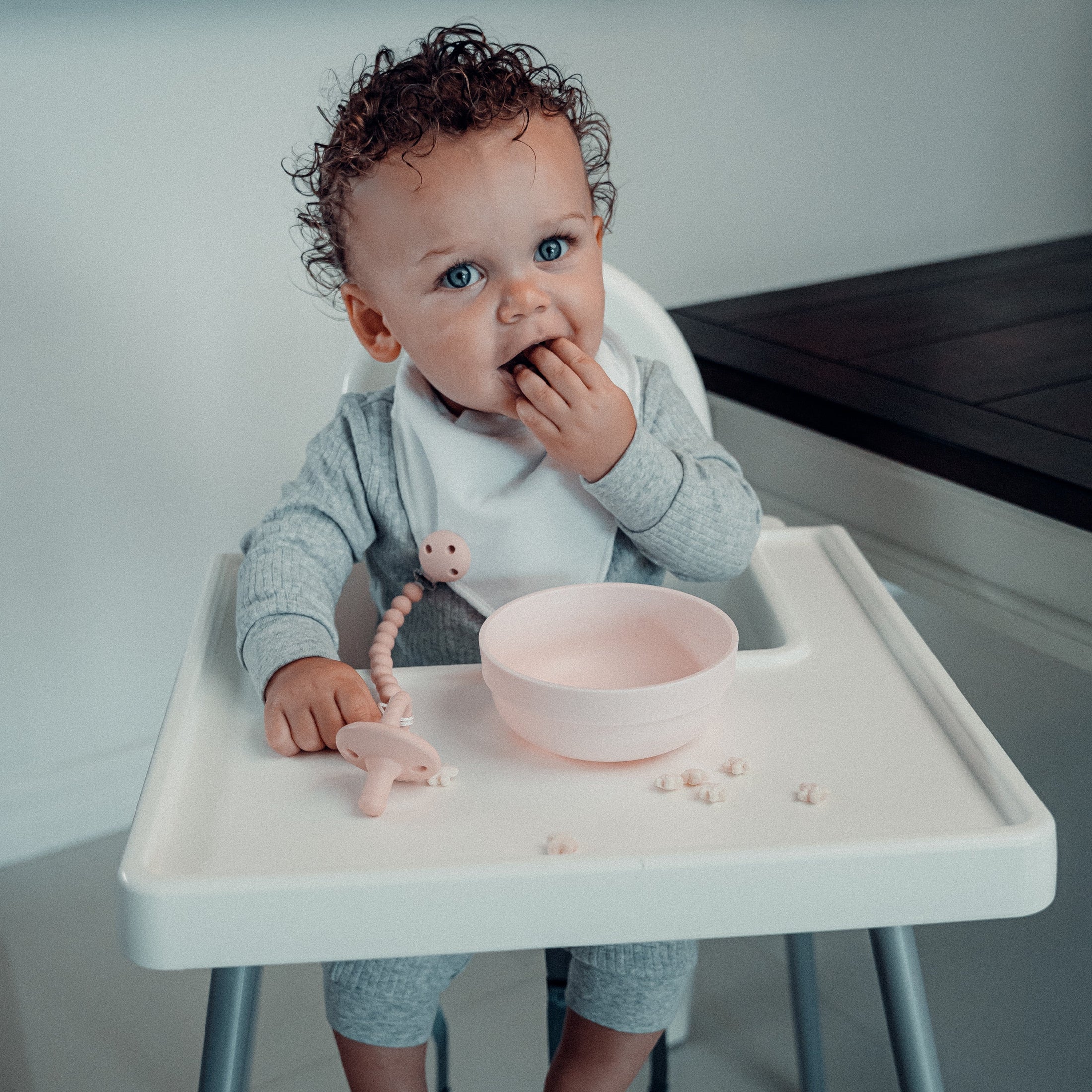 Pacifier Clips in Pink Blush, 2 Pack