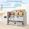 Load image into Gallery viewer, Car Themed Kids Toy Storage and Bookshelf