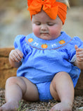 Load image into Gallery viewer, Halloween Thanksgiving Pumpkin Smocked Bubble Romper