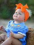 Load image into Gallery viewer, Halloween Thanksgiving Pumpkin Smocked Bubble Romper