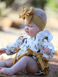 Load image into Gallery viewer, Western Horse Girls Romper Bow Ruffle Long Sleeve