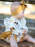 Load image into Gallery viewer, Western Horse Girls Romper Bow Ruffle Long Sleeve