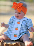 Load image into Gallery viewer, Fall Halloween & Thanksgiving Applique Plaid Girls Bloomers Romper Set
