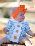 Load image into Gallery viewer, Fall Halloween & Thanksgiving Applique Plaid Girls Bloomers Romper Set