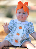 Load image into Gallery viewer, Fall Halloween & Thanksgiving Applique Plaid Girls Bloomers Romper Set