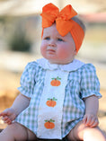 Load image into Gallery viewer, Fall Halloween & Thanksgiving Applique Plaid Girls Bloomers Romper Set