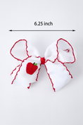 Load image into Gallery viewer, Back-to-school Apple Applique Girls Hairpin 4 Inches/6.25 inches
