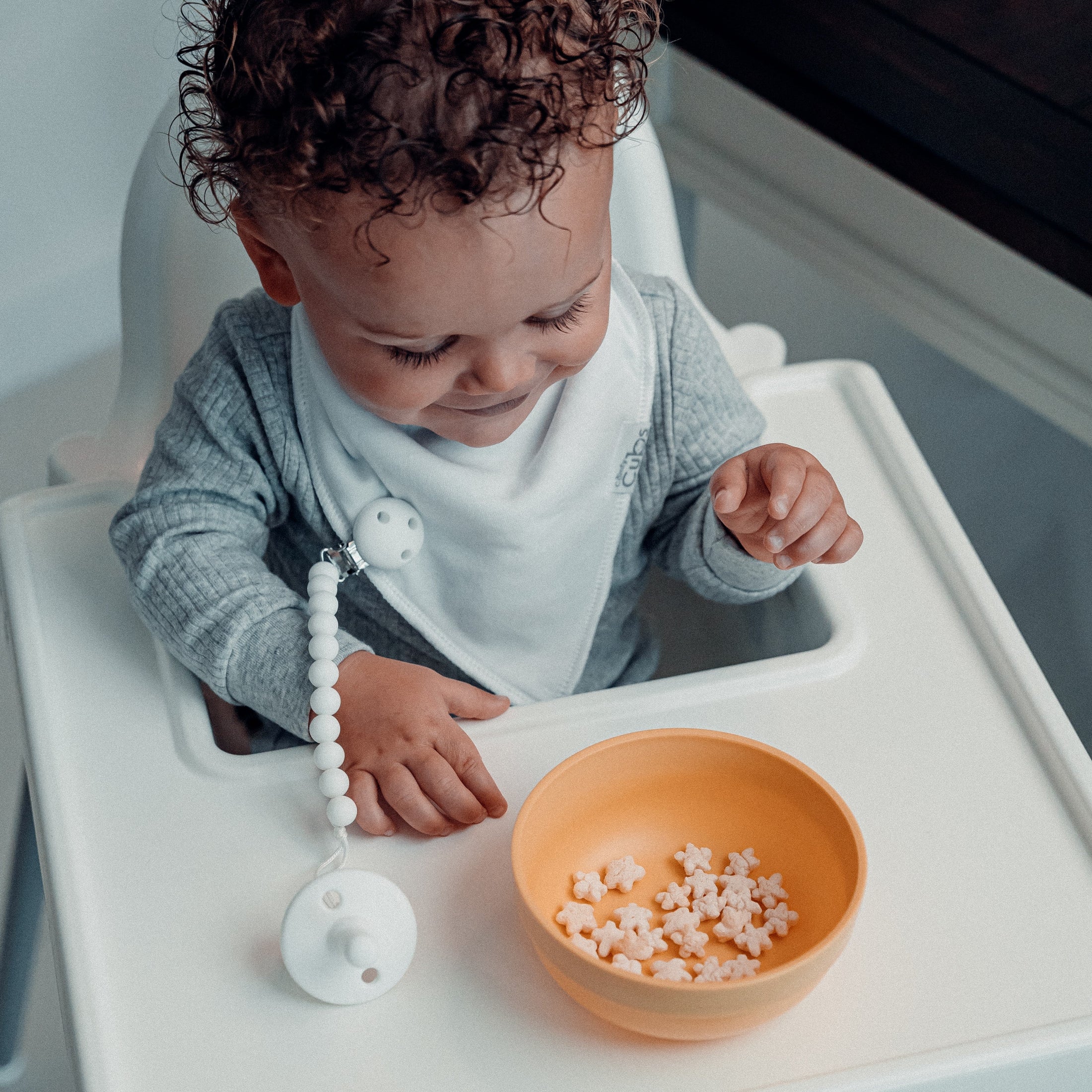 Pacifier Clips in White, 2 Pack