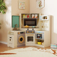 Load image into Gallery viewer, Corner Kitchen Toys with Lights and Sounds with Pull-out Trash Can and Stoves