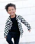 Load image into Gallery viewer, Cotton Shacket | Smiley Checkered Black