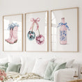 Load image into Gallery viewer, Cherries Disco Ball Preppy Pink Wall Art Prints