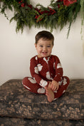 Load image into Gallery viewer, Bamboo Zip Pajamas | Vintage Santa