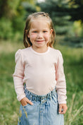 Load image into Gallery viewer, Pink Pointelle Long Sleeve Tee