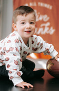 Load image into Gallery viewer, Football Print Cotton Crewneck Sweatshirt