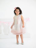 Load image into Gallery viewer, Iridescent Sequin Bow Ruffle Tulle Girls Dress