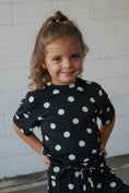 Load image into Gallery viewer, Girl's Bamboo Short Set | B&W Polka Dot