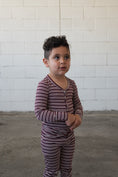Load image into Gallery viewer, Bamboo Two Piece Pajamas | Maroon Stripe