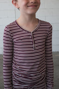 Load image into Gallery viewer, Bamboo Two Piece Pajamas | Maroon Stripe