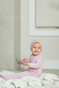 Load image into Gallery viewer, Velour Bear Footie-Pink