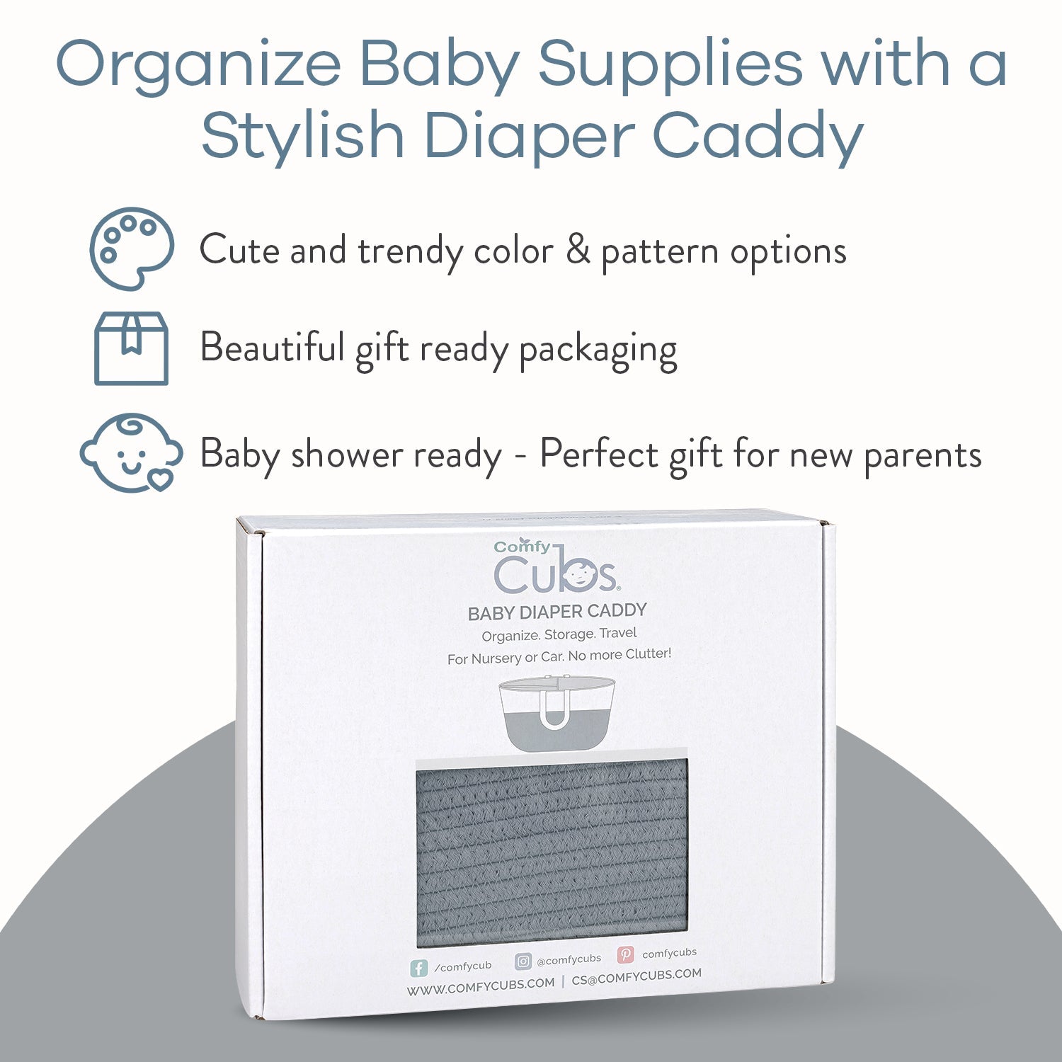 Rope Diaper Caddy in Pacific Blue