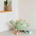 Load image into Gallery viewer, Dinosaur Storage Basket Mint Green - Large