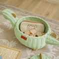 Load image into Gallery viewer, Dinosaur Rattan Storage Basket Mint Green - Medium
